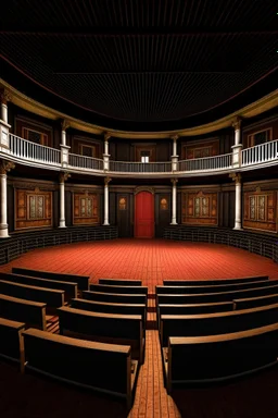 3D shot of the viewing area in a traditional theatre