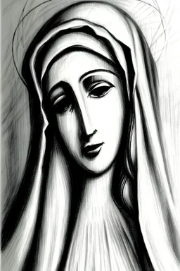 Drawing of the Virgin Mary
