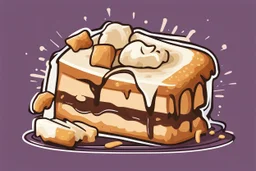 deep fried cheesecake bite, with a bite taken out clean vector style, bold outline