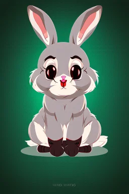 Cute animation bunny vampire