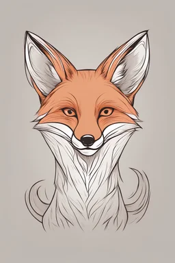 fox. simple drawing style. a template for beginners of drawing