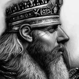 high-quality, fine-detail close-up pen and pencil sketch of king raedwald, portrait, 8k resolution, intricate, digital art, detailed matte painting, photorealistic, volumetric lighting, Rafael Augusto, Juan Francisco Casas, Anne Dittman, Anne Stokes, greg rutowski