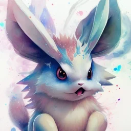 Cute Pokémon, watercolor illustration by <agnes cecile> <Jackson Pollock>, intricate detail , soft smooth lighting, soft pastel colors,