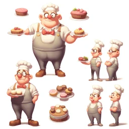a cartoon character thirty years old confectioner , an ultrafine detailed painting by senior character artist, featured on polycount, sots art, artstation hd, 2d game art, behance hd