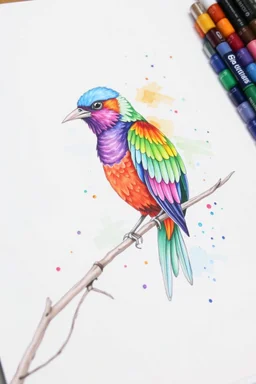 SKETCH WATERCOLOR PASTEL COLOURS - “The Rainbow Bird’s Journey”