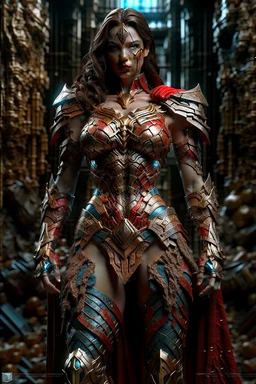 Fhoto full body, reality, Raw, iron man as wonder woman, digital art, intricate details, powerful composition, captivating, , trending on artstation, sharp focus, studio photo, intricate details, highly detailed, by addie_digi