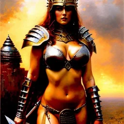 portrait 'beautiful Sexy Extra busty RedSonja naked ',ancient metal armor and Helmet ,painting by gaston bussiere, greg rutkowski, yoji shinkawa, yoshitaka amano, tsutomu nihei, donato giancola, tim hildebrandt, oil on canvas, cinematic composition, extreme detail,fit full head inside picture,32k