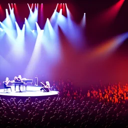 Åge aleksandersen concert. Wide Angle, rich details, deep rich colors, high definition, photorealism, lumen reflections.