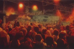 photorealism, 1980s west berlin disco scene, sound, intricate, sharp focus, 8k, hdr, uhd, fine shaded shadows, painting by dan witz