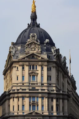 A huge bank building in a huge city parisian style