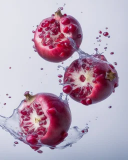 pomegranate are refracted under water