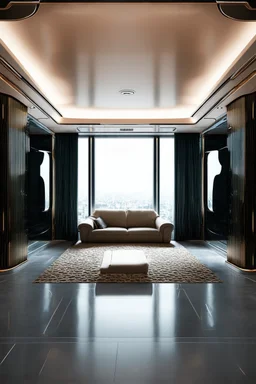 Futuristic interior design for 2035, luxury, chic and elegant