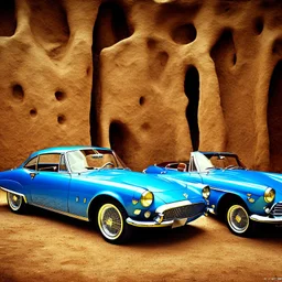 A Tesla's 'Model S Plaid' is parked, within 'Jemaa el-Fnaa', in Marrakesh. CINEMATIC. WIDE ANGLE LENS.