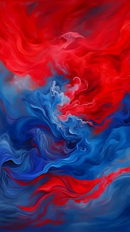 Painterly. Abstract. A violates in blue silk raiments. Anomalous red cloud issuing forth from the heart. Simple yet majestic