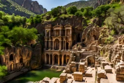 Closeup 1st century Caesarea Philippi with Jesus Walking facing me