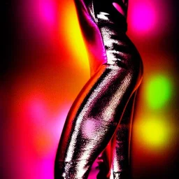 A 1990s or early 2000s magazine photoshoot. Neon blob, metallic spikes, ethereal. Extremely detailed, HD photography, high quality, stylized, dramatic, high contrast, high exposure.