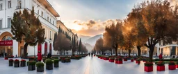 Realistic view of the "21 Dhjetori", Tirana, Albania