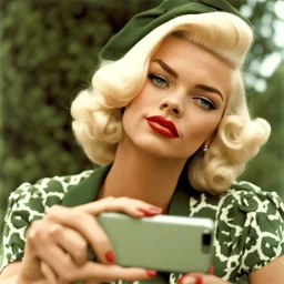 Young Jayne Mansfield takes a selfie