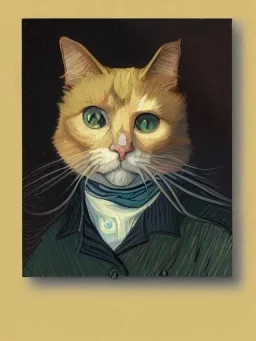 Portrait of a cat by Van Gogh