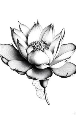 Lotus flower pencil drawing