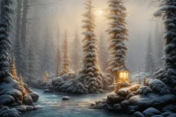 RIVER ROCK FOREST WINTER LANTERN