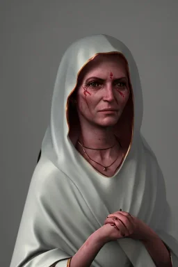 The Virgin Mary, cry in the dark, blood, darkness, Outlast, photorealistic illustration, 8k