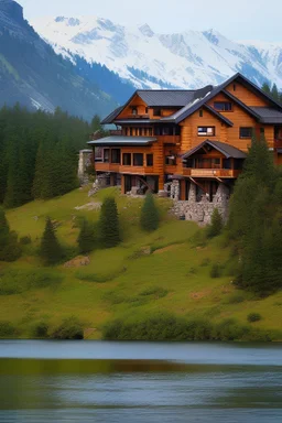 Maison montagne avec lac