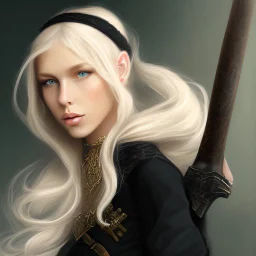 Portrait of beautiful blonde warrior