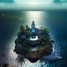 The Isometric Glass Tall Box Mini Model Little Real Island Mixed Water Fall rainbow Under Ocean Sunshine Summer Background Blue Sea, The Last Of Us / Avatar, Octane Render / ZBrush, Cinematic, IMAX Film, Nikon D750, 16K, Autostereoscopy, Anthropomorphic, Golden Ratio, Geometry, Symmetric, Depth Of Field, Highly Detailed, Ultra Realistic, Beautiful Lighting, Halfrear Lighting, Soft Light, Candoluminescence, Cast Shadow, Reflective, Glow, Translucent, Normal Map, Carbonated --testp