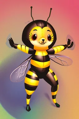 A cute bee as comic character