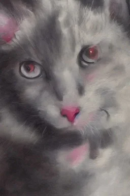 painting of a happy cat