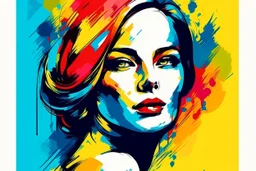 modern abstract woman painting vector