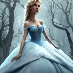 extrem tim burton style cinderella, ultra detailed,