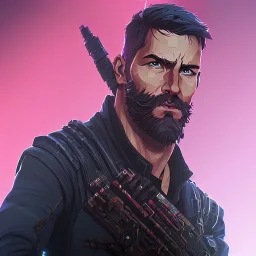 Tom Cruise Christmas cyberpunk military beard art