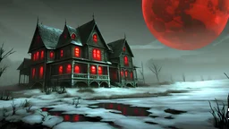 Background horror gaming red moon manor