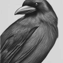 crow, style Isabel Kreitz, pencil drawing, perfect iris