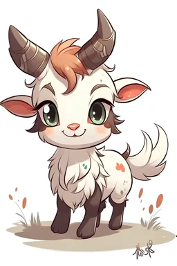 chibi style art for a goat