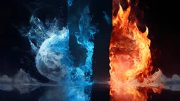 the dance of ice and fire,photorealistic,contrast,4k,