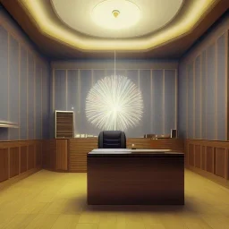 3d render of inside lawyer office, showing outside the new year fireworks, at night, hyper realistic, 4k