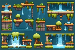 fountain tileset for 2d platformer with perspective view