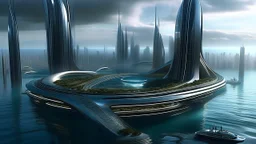 sci fi planet, metropolis, ocean, zaha hadid