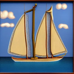 portrait of a Sail Ship El Bosco style