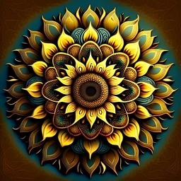 stylized sunflower, mandala decoration