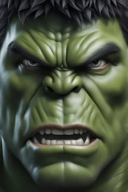 Hulk, half body, face photo realistic, hyper details, 4k, close-up, hyper detailed, sharp focus, studio photo,
