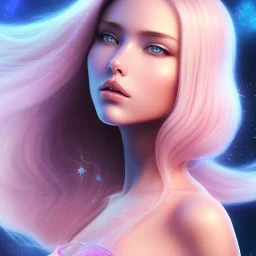 mutant prettyand sweet woman , perfect composition, hyperrealistic, blue cosmic atmosphere, super detailed, 8k, high quality,