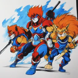 traditional drawing of Thundercats & colored with markers