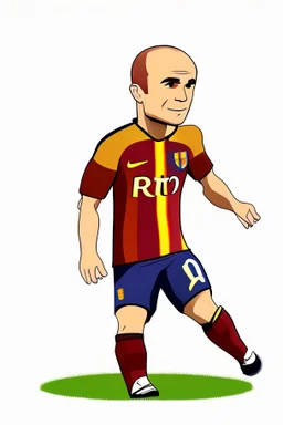 Andres Iniesta football player ,cartoon 2d