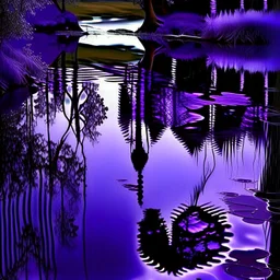 beautiful water mirrored dark purple