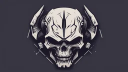 Demon skull logo minimalistic cyberpunk