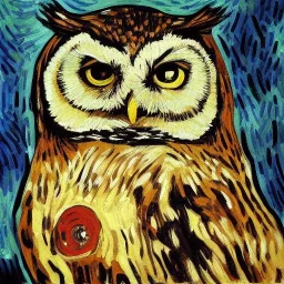 portrait of an owl Vincent van Gogh style